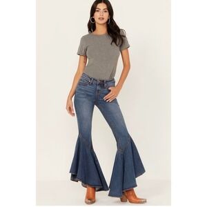 Shyanne High Rise Super Flare Bell Bottom Jeans 34W x 34L Western Cowgirl 16